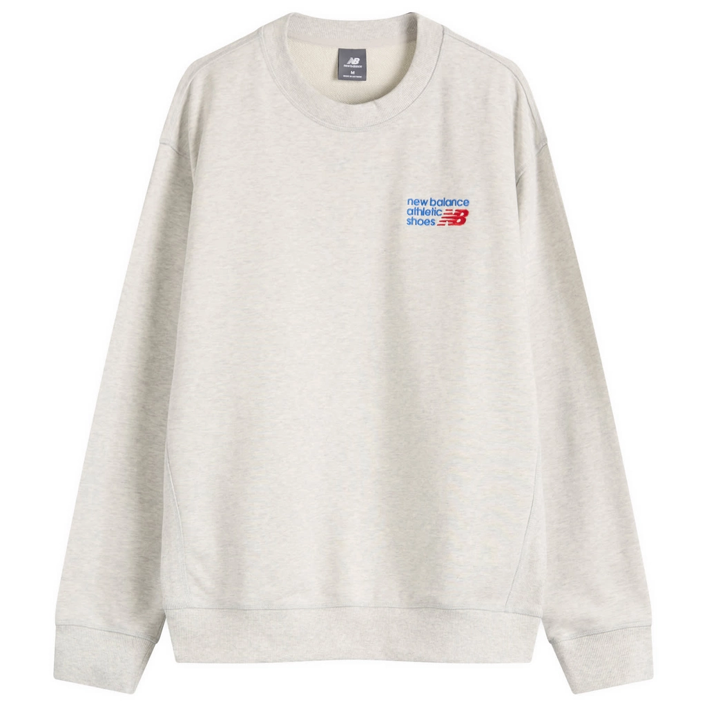 New Balance Men's Athletics Relaxed Premium Crewneck Athletic Heather
